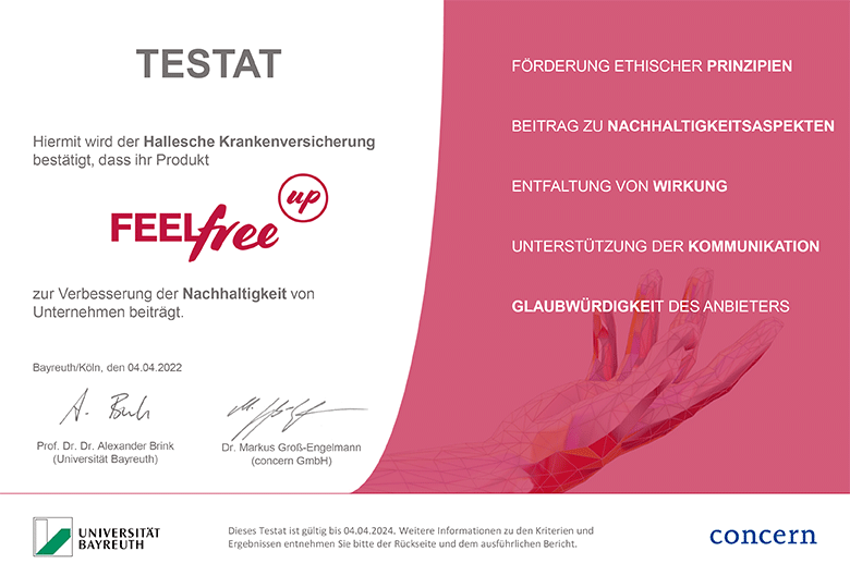 FEELfree:up Testat