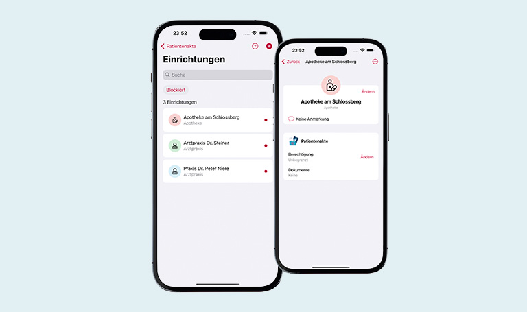 Hallesche4u ePA -  Berechtigungen und Zugriff