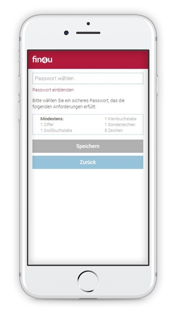 fin4u - Registrierung Passwort-Vergabe